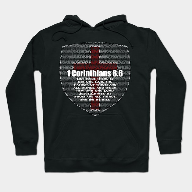 1 Corinthians 8.6 - Bible Verse Word Shield Hoodie by  EnergyProjections